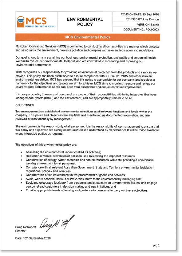 POL00003 Environmental Policy 2020